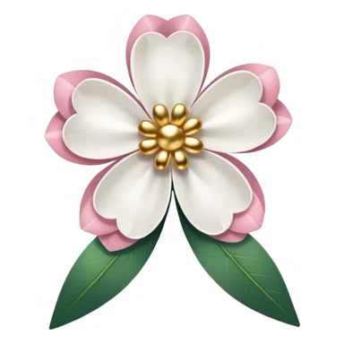 white sakura flower with a bow and velvet ribbon petals sticker