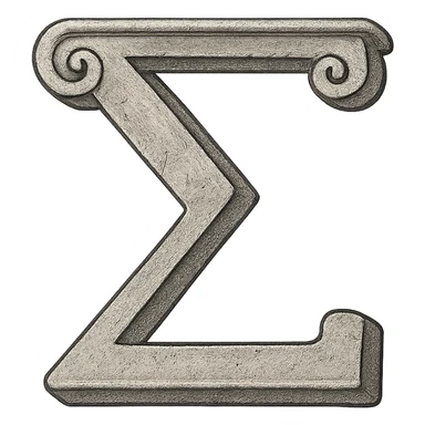 sigma symbol, classic Greek style sticker