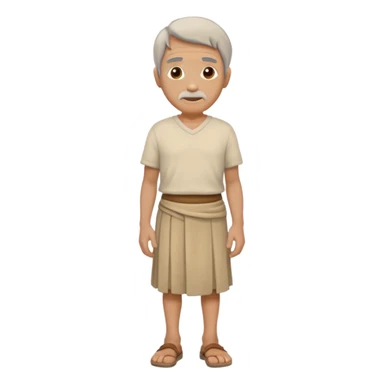 beige ancient man skirt cloth sticker