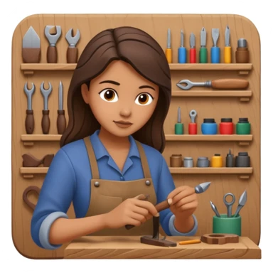 Wood Carving Craftsman woman sticker