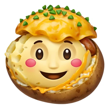 Happy loaded baked potato smiling sticker