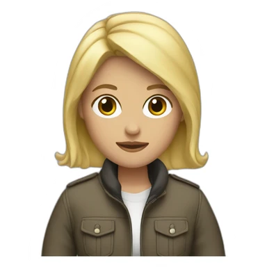 Blonde with jacket around waist sticker