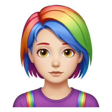 Me with rainbow hair sticker