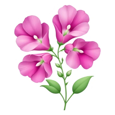 sweetpea flower, pink with dotted center sticker