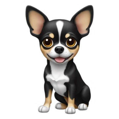 Chihuahua black and white sticker