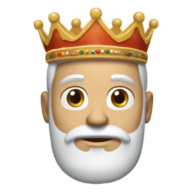 white guy with burger king crown on head and he has a white beard and mustache  sticker