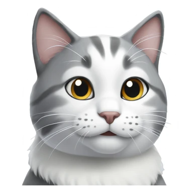 Gray and white cat in the snow sticker
