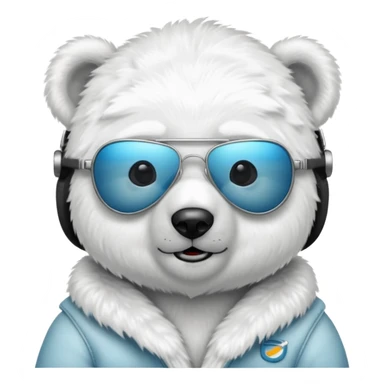 baby Polar bear with aviators sticker