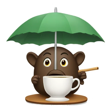 drinking tea with umbrella sticker