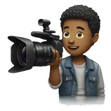 Boy shooting videos with iphone sticker