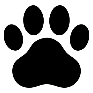 Pawprint silhouette, animal footprint sticker