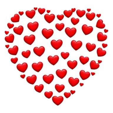 Make a heart that has many small hearts coming out of it sticker