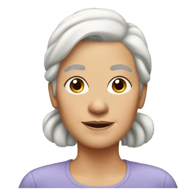 white grandma with straight hair in a low ponytail with no glasses sticker