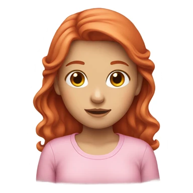 cute Redhead girl wearing pink sticker