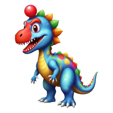 dinosaur clown  sticker