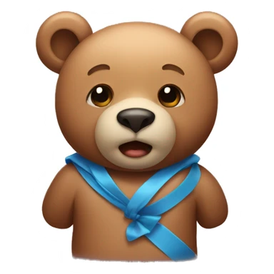Bear whereing a bow  sticker