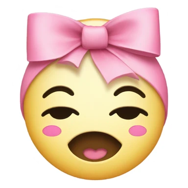Smiley closed eyes with lashes and pink bows  sticker