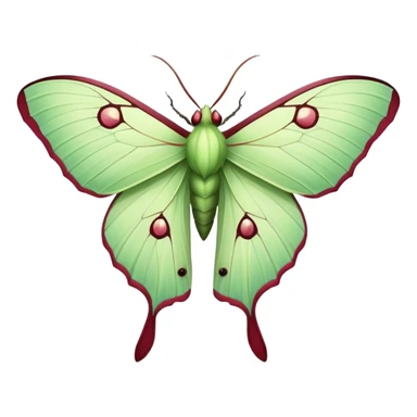 luna moth Burgundy sticker
