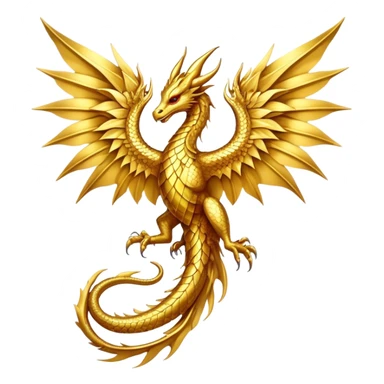 Golden Dragon wings sticker