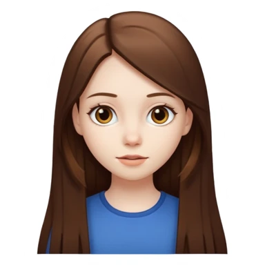 a girl with long straight bronw hair sticker