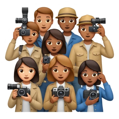create photographers in different poses sticker