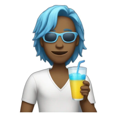 persona con bebida sticker