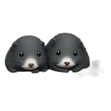 two moles cuddling sticker