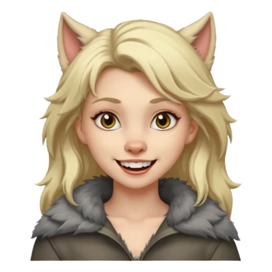 Werewolf blode girl with a smile sticker