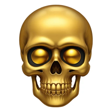 dark gold skull sticker