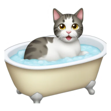Cat in bath sticker