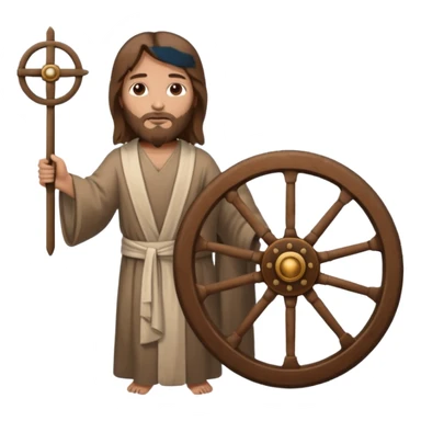 Jesus holding a wheel sticker
