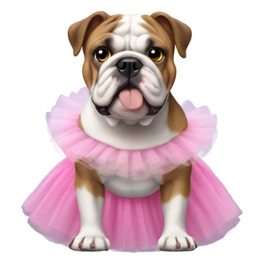 English bulldog with tutu  sticker