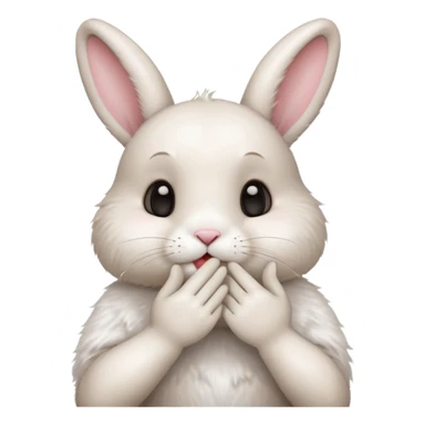 i want cute bunny to send a kiss with his left hand sticker