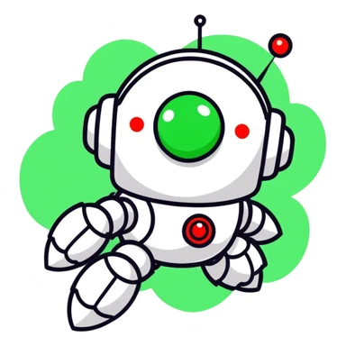 Robot in a cloud with streaming data sticker