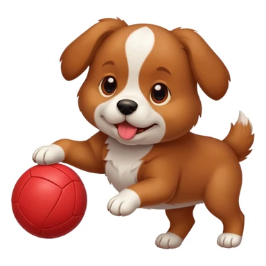 Dog with a ball sticker