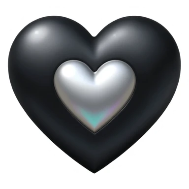 goth heart, black with silver accents sticker