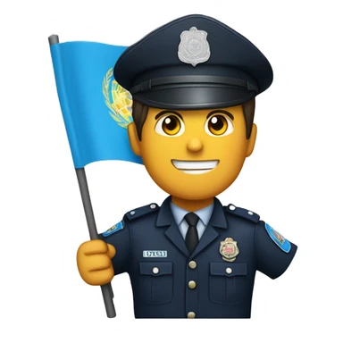 un policia con una bandera del pais Peru sticker