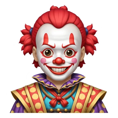 clown, wearing japanese samurai custome sticker