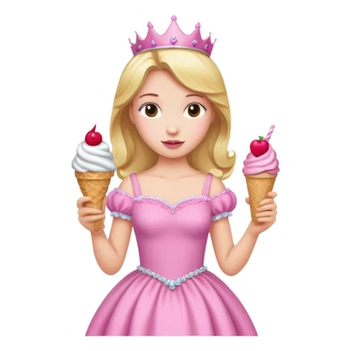 Princess with ice cream sticker