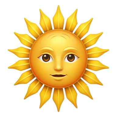 A large, bright sun, with an intense yellow center and golden rays surrounding it, illuminated and vibrant. Take your eyes and mouth away. sticker