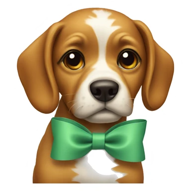 Dog with a bow on it sticker
