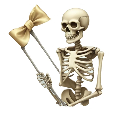 skeleton with bow sticker