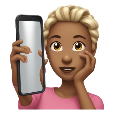 Girl taking mirror selfie with iPhone 16  sticker