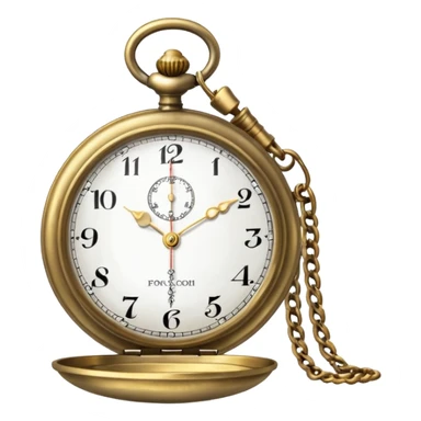 Old pocket watch with long chain  sticker