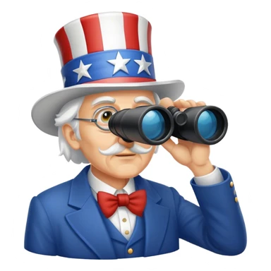 Uncle Sam is looking through binoculars sticker