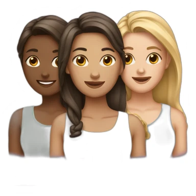 Three female friends  sticker