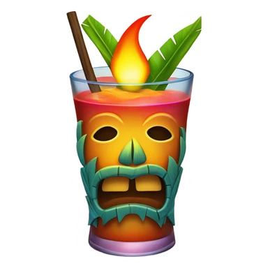 Tiki drink on fire sticker