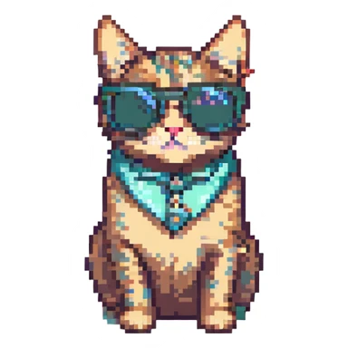 cat wearing sunglasses sticker