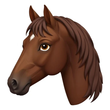Chocolate-colored Arabian horse only muzzle and neck sticker