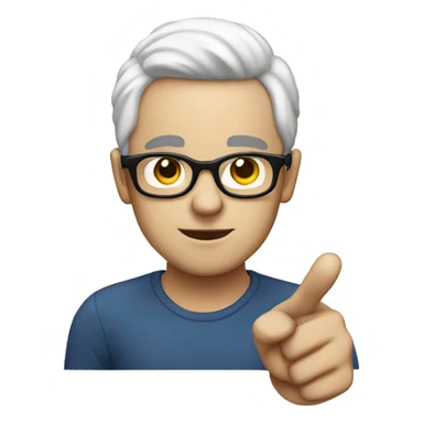 pointing myself, white skin, glasses sticker